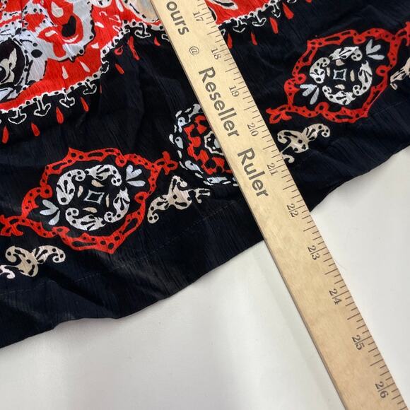 Ann Taylor LOFT Top Womens X Small Red‎ Black Paisley Floral Shift Blouse Top - Picture 5 of 7